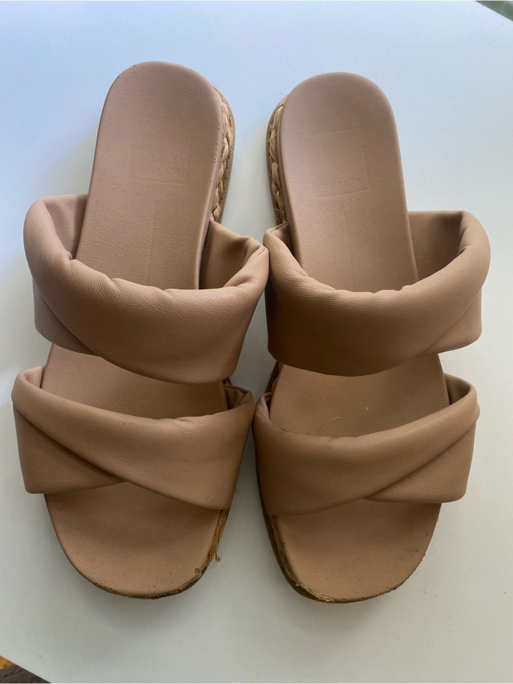 Dolce Vita Taupe Padded Double-Strap Slide Sandals / Size 8 / GUC
